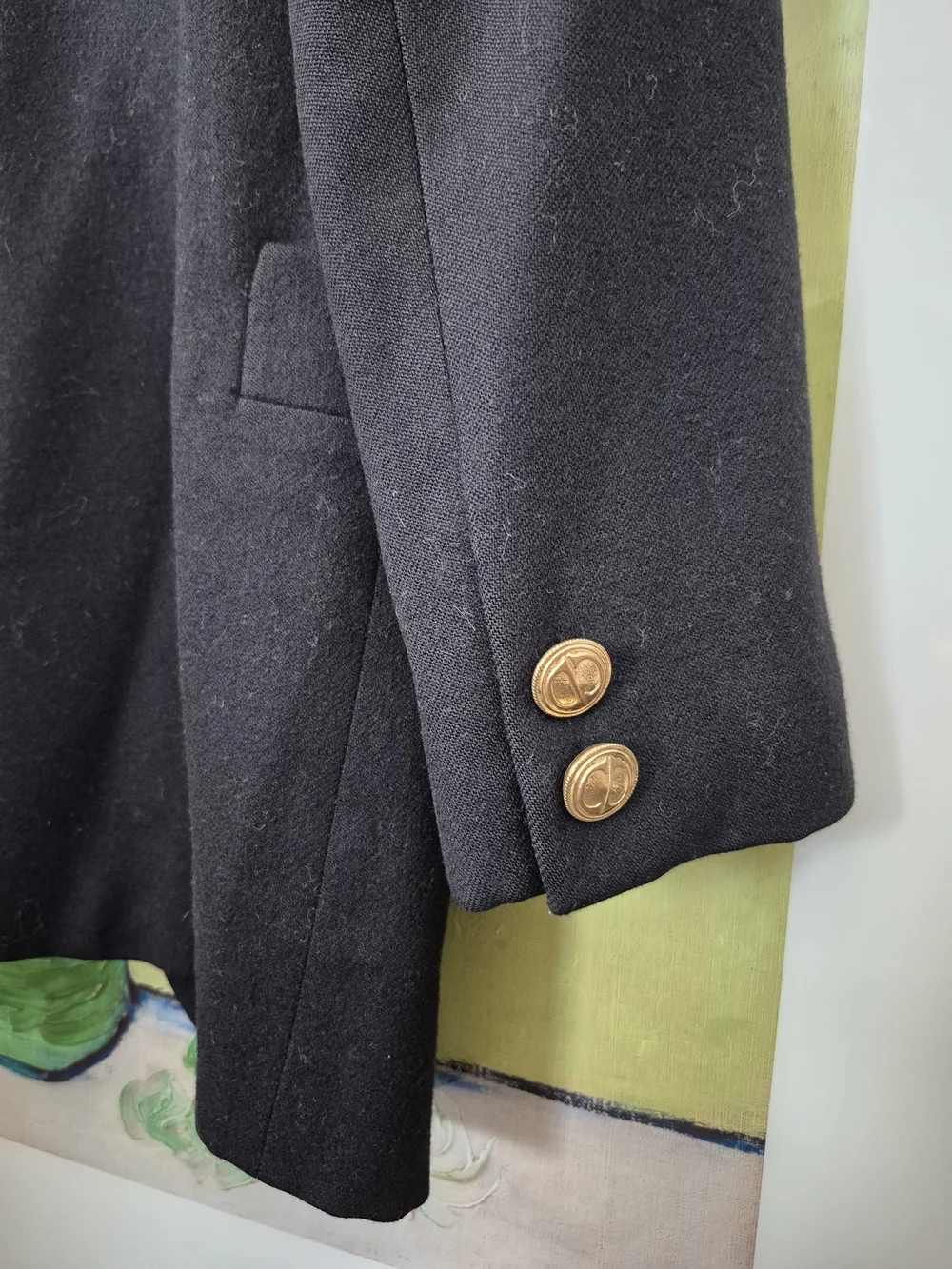 💕Dior VTG Black Wool Blazer with Gold CD Buttons - Size 4💕